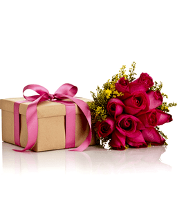 Pink Roses Bunch & Premium Cake