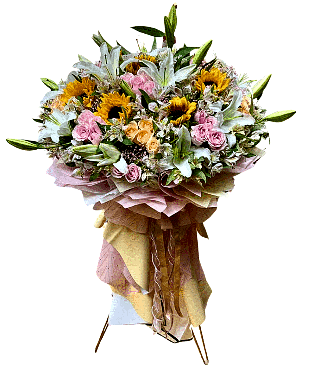 Luxurious Bouquet on a Golden Stand