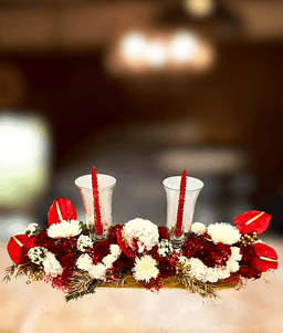Crimson Elegance Centerpiece