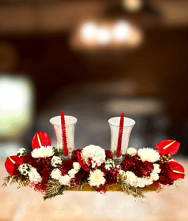 Crimson Elegance Centerpiece