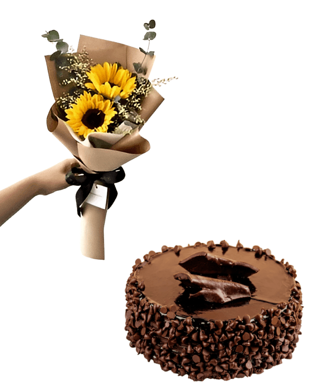 Sunflower Blossom & Chocolate Chips Cake