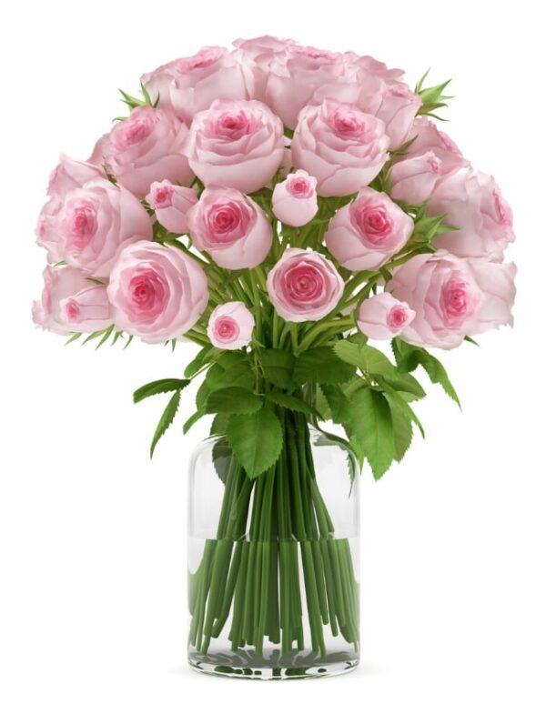 Pretty Pink Roses in Vase