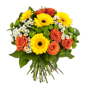 Orange Roses with Yellow Gerberas Bunch