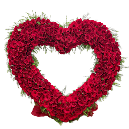 Heart Shape red roses