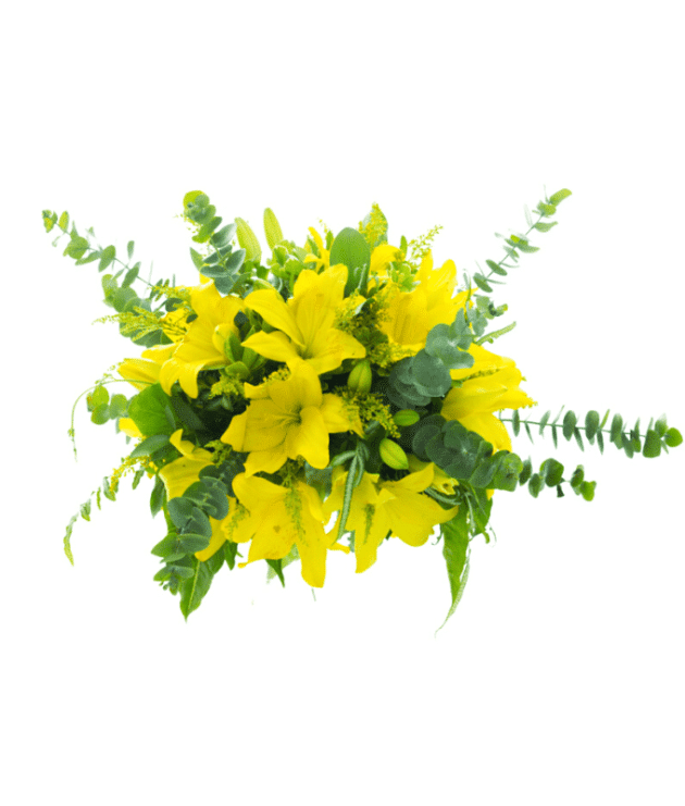 Bright Yellow Lilies Arrangement