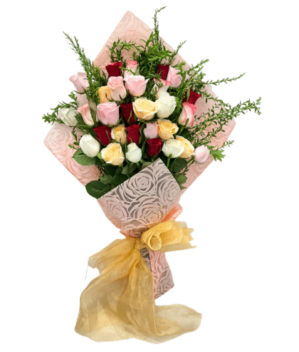 red roses,peach roses,sweet pink roses,yellow roses,white roses,jumelia roses