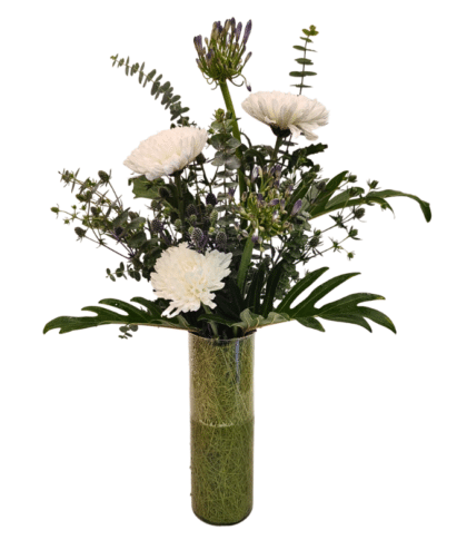 White disbuds,Agapanthus,Eucalyptus
