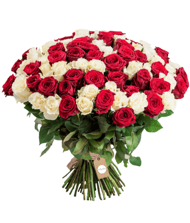 red rose,white rose handbunch