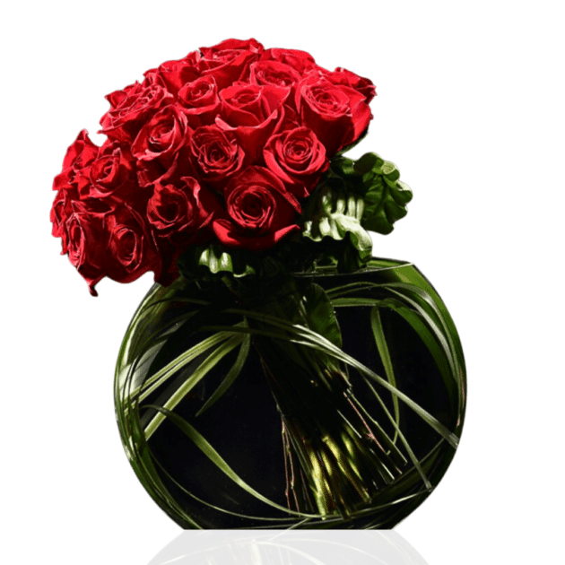 roses in vase