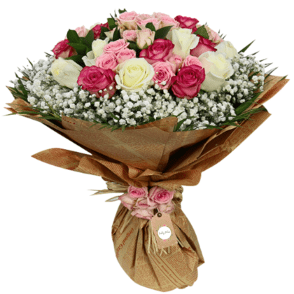 pink roses handbunch