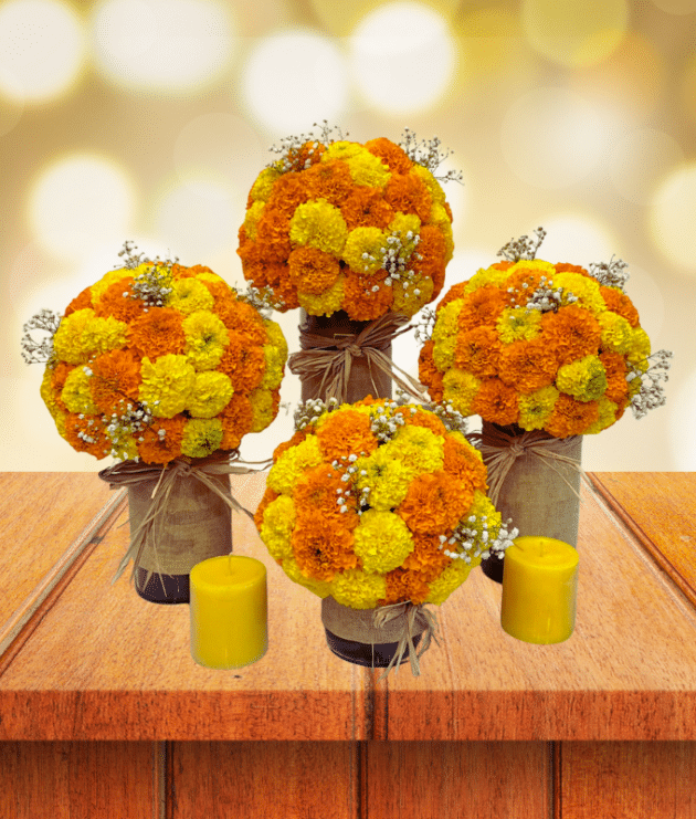 Indian festive Marigold Floral arrangement Indian festive Marigold Floral arrangement