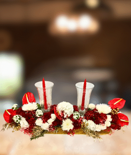 Crimson Elegance Centerpiece